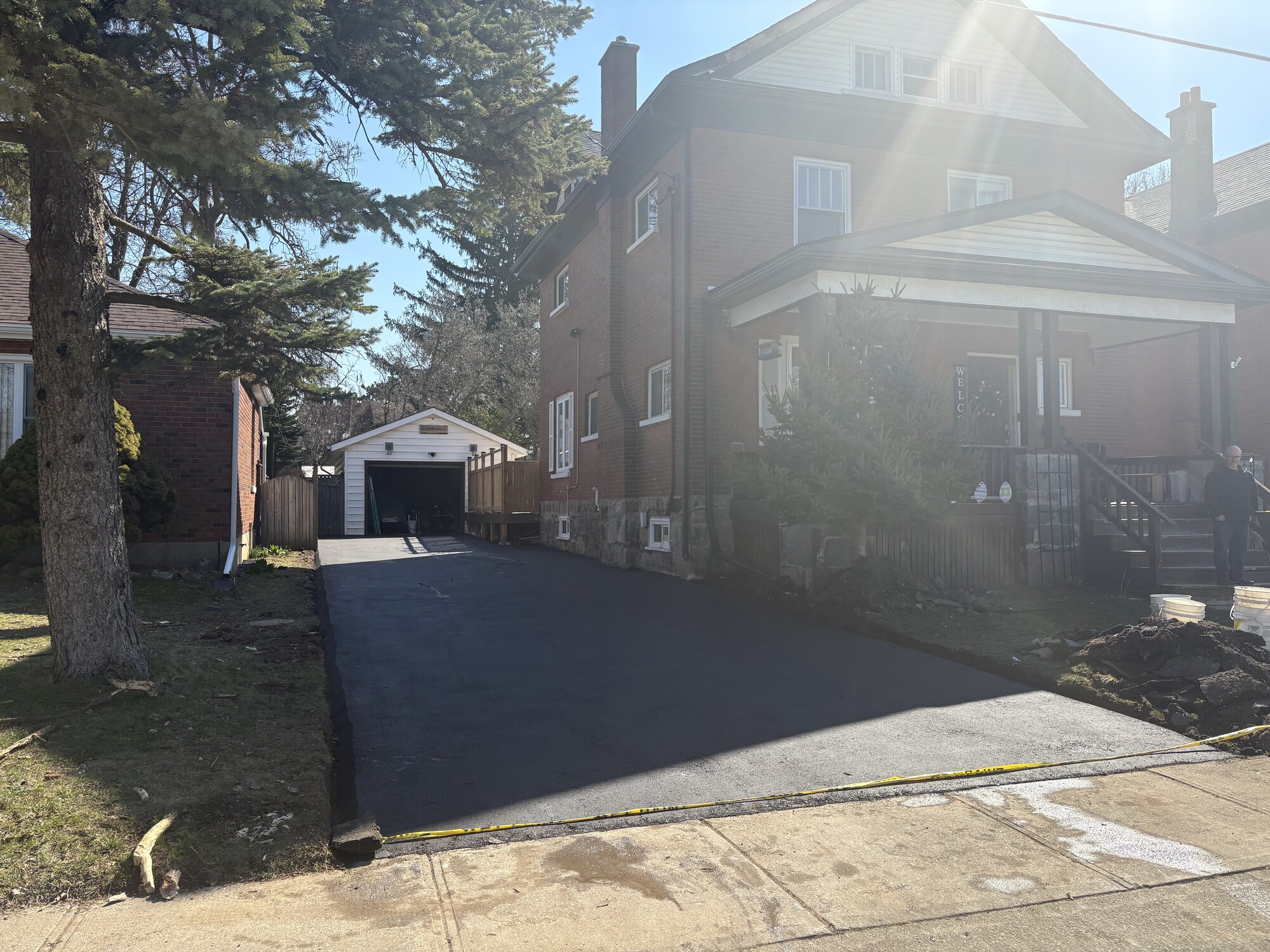 Dirt prep to fresh asphalt – after